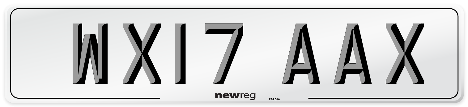 WX17 AAX Number Plate from New Reg